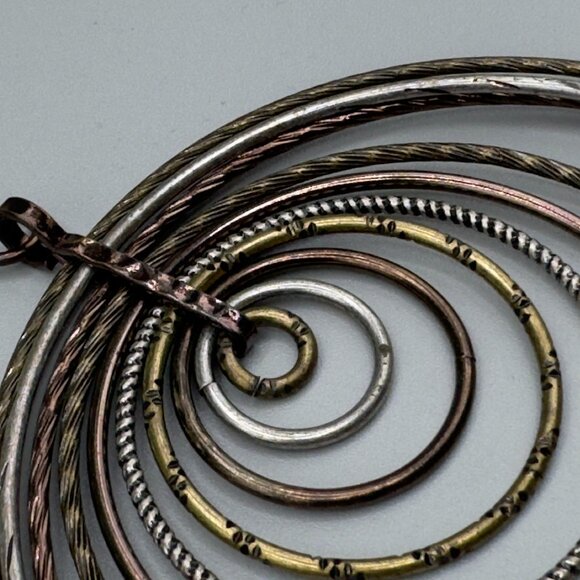 Vintage Sixties Mixed Metal hoop earrings. - Picture 9 of 11